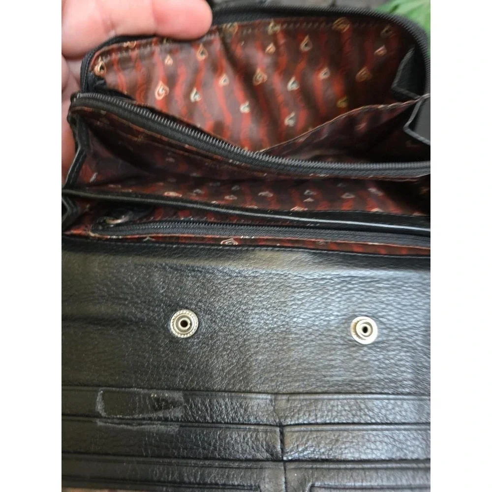 Brighton Elegant Brown/Black Crocodile Embossed Wallet w/ Heart